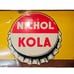 RARE 1930s NICHOL KOLA W/ MAN BOTTLE METAL SIGN SODA CRUSH DADS COKE 12 X 28