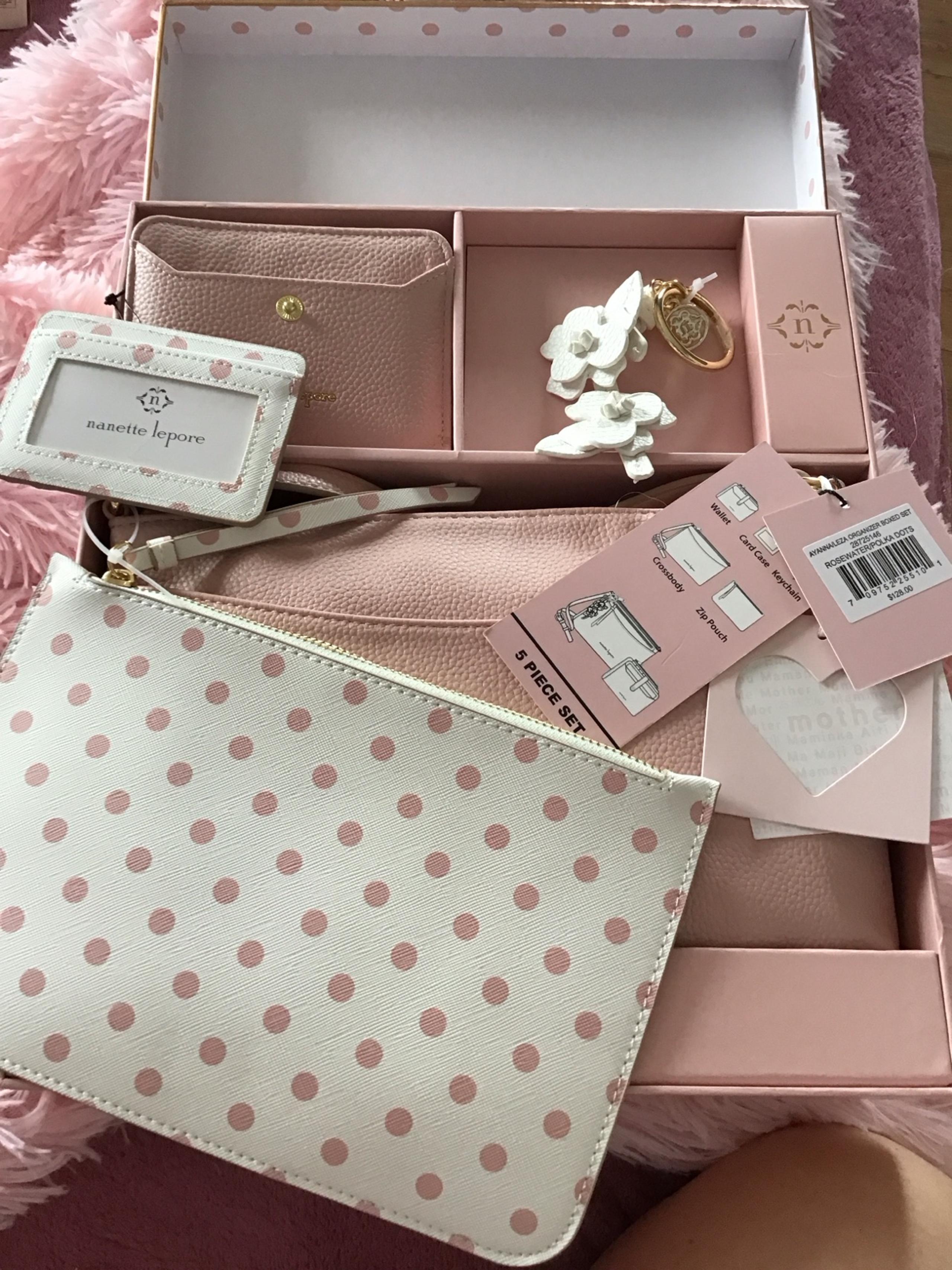 New Nanette Lepore Mother’s Day 5 pcs Set Pouch Wallet Card Holder Keychain