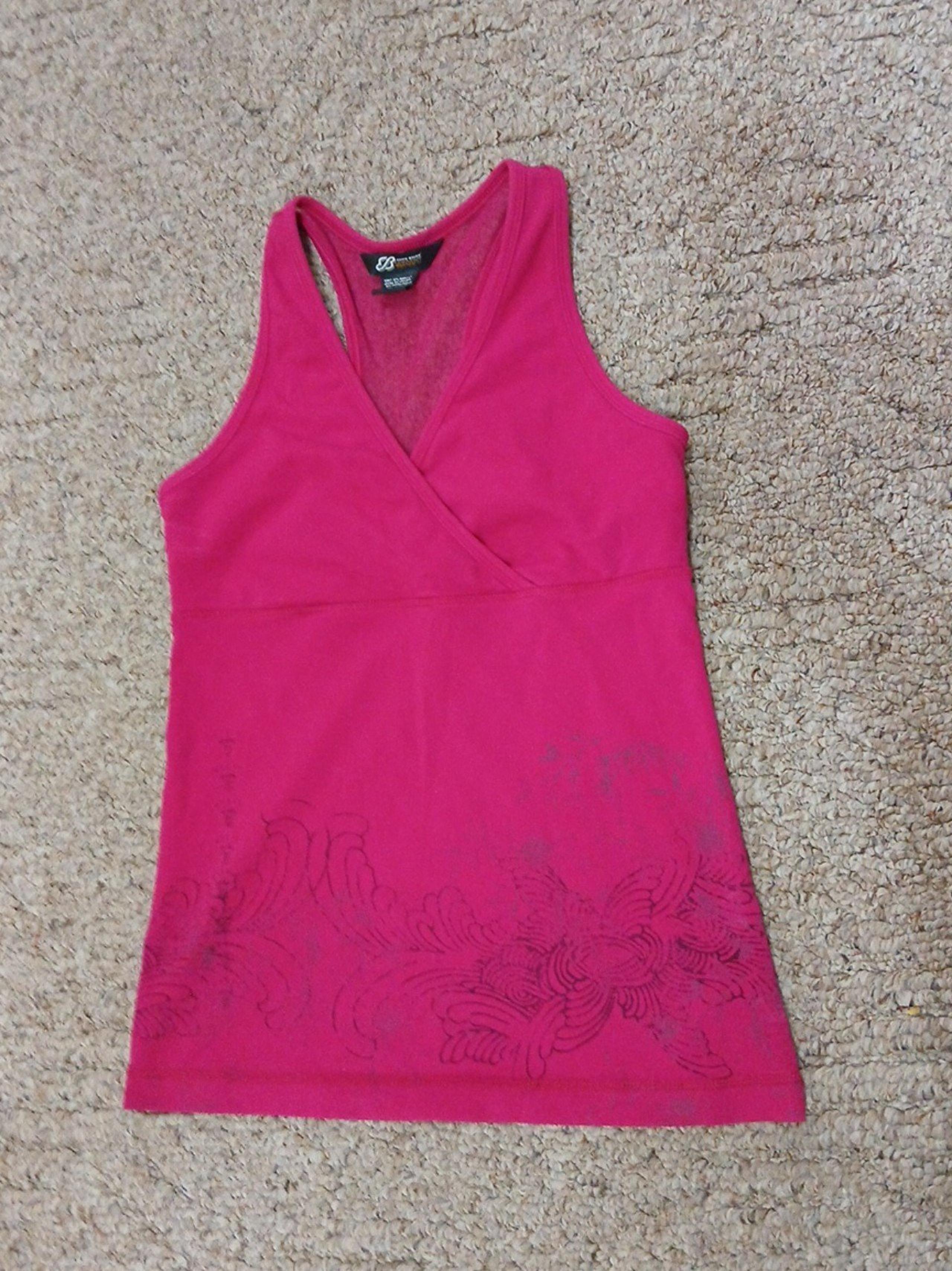 Women's Eddie Bauer Sport pink athletic cross V neck tank too size small