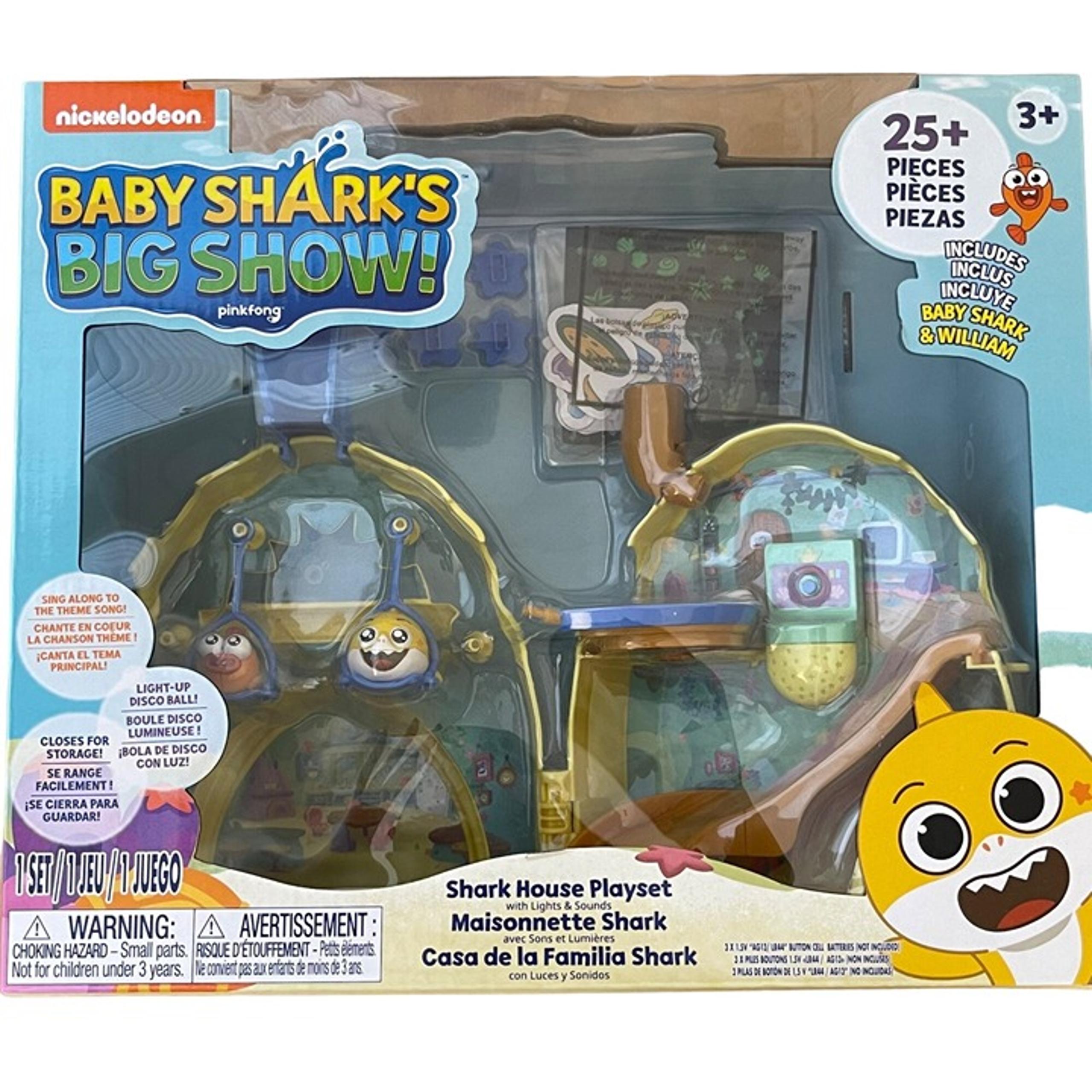 Baby Shark's Big Show! Shark House Playset, Lights and Sounds, 25+ Pieces