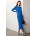Great Jones Cobalt Blue Long Sleeve Ribbed Knit Sweater Midi Dress Size Medium