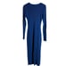 Great Jones Cobalt Blue Long Sleeve Ribbed Knit Sweater Midi Dress Size Medium