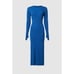 Great Jones Cobalt Blue Long Sleeve Ribbed Knit Sweater Midi Dress Size Medium