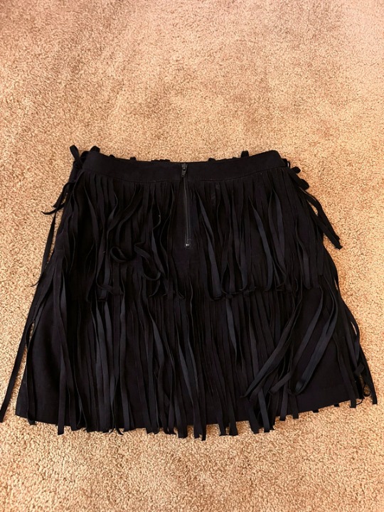 Black tassel mini skirt