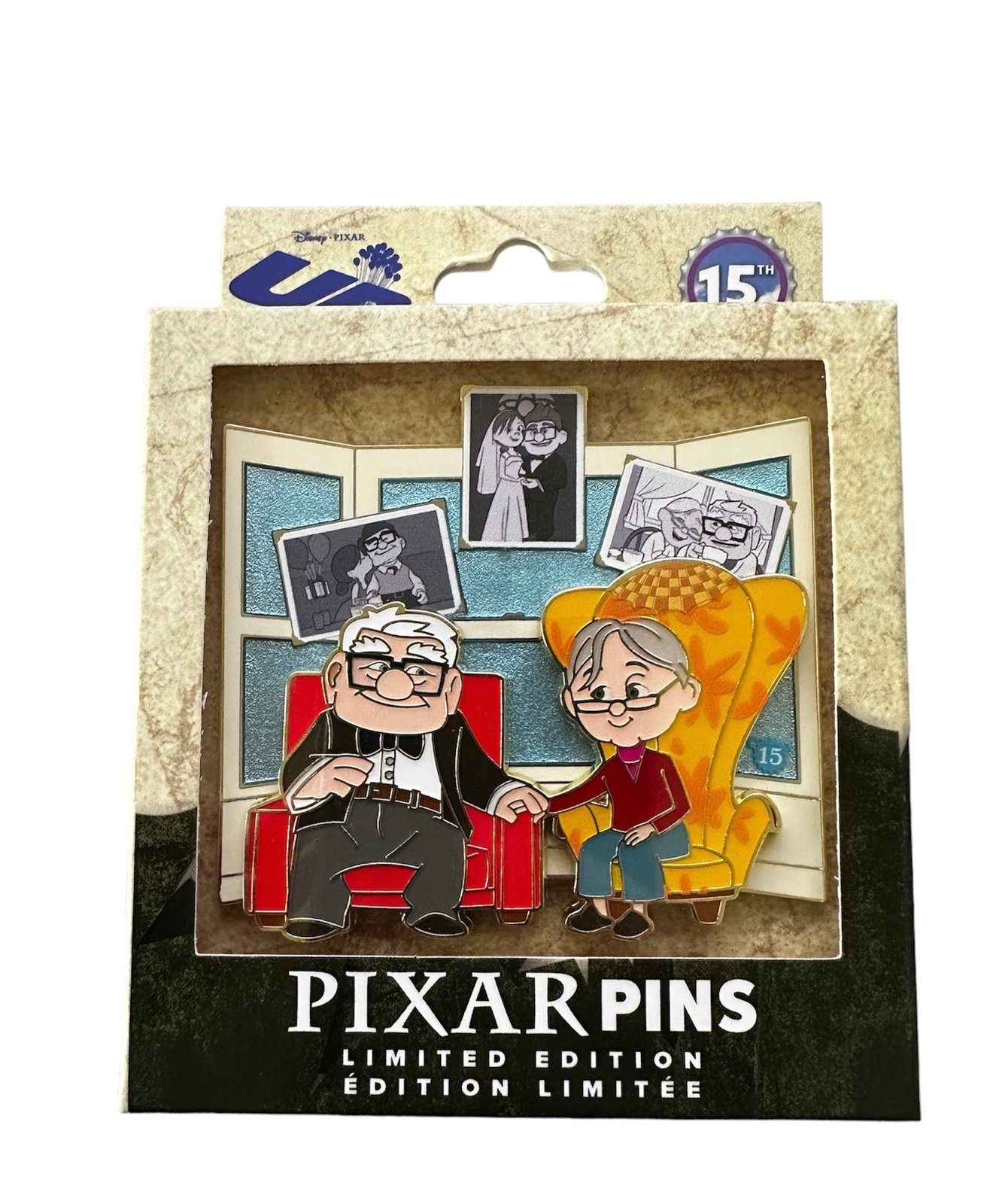Disney Pixar Up 15th Anniversary Limited Edition Carl and Ellie Jumbo Pin