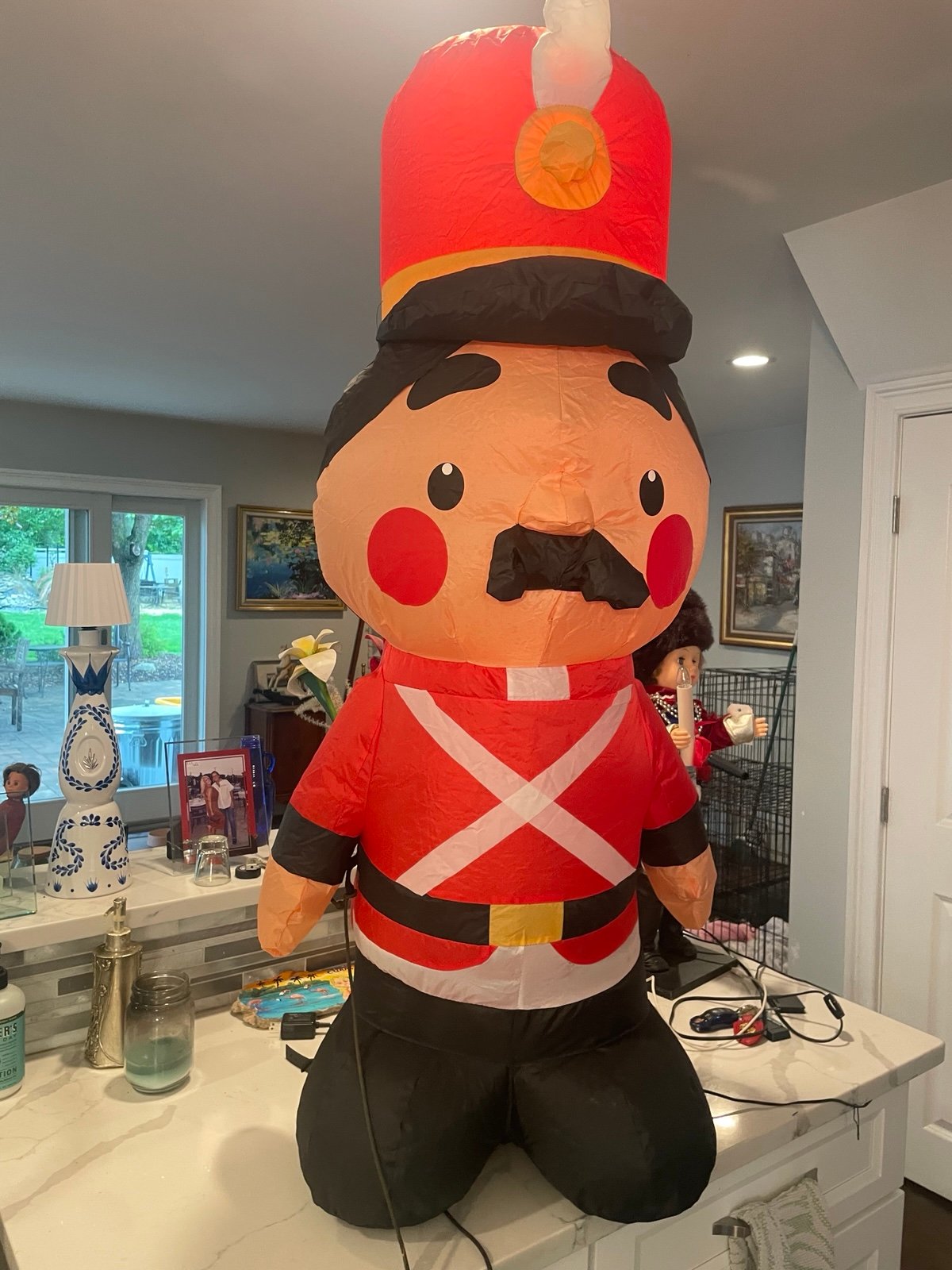 4' Airblown Inflatable LED Christmas Nutcracker Toy Soldier Yard Decoration Neve