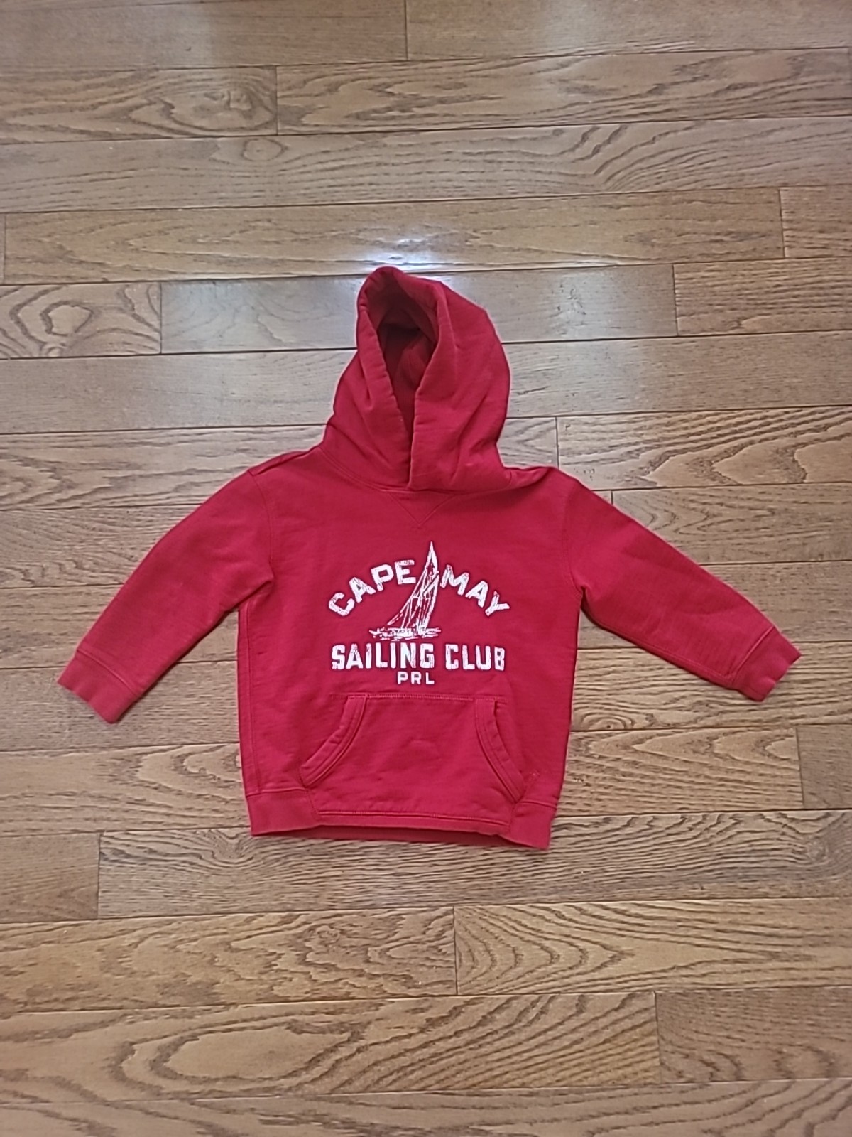 Polo Ralph Lauren Hoodie Size 2 2T Cape May Sailing Club Red Distress 90s Style