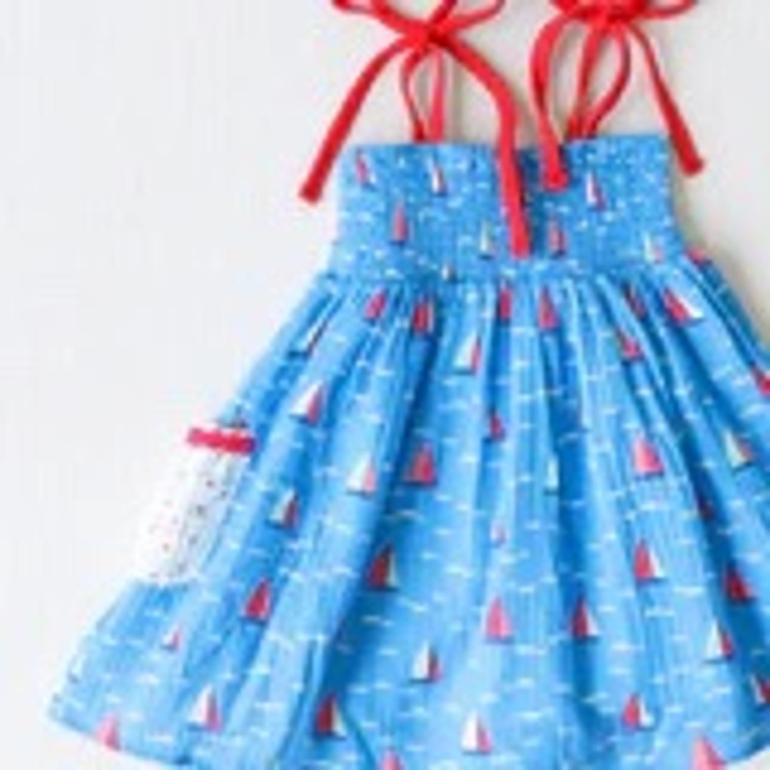 SweetHoney sail the ocean blue smocked beach tunic dress