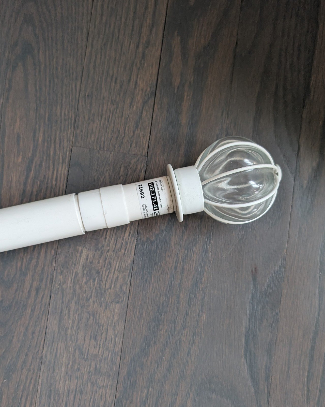 IKEA HUGAD / BLAST Curtain Rod WITH Finials, White, 47-83