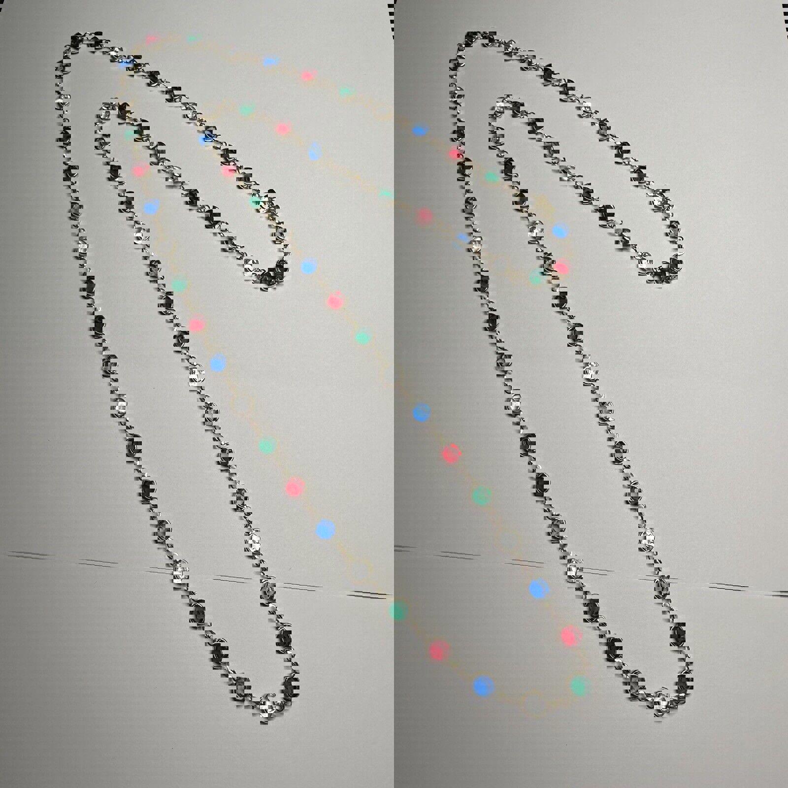 Swarovski Crystal (Swan Signed) Colorful Red Green Blue Clear Gold Tone Necklace