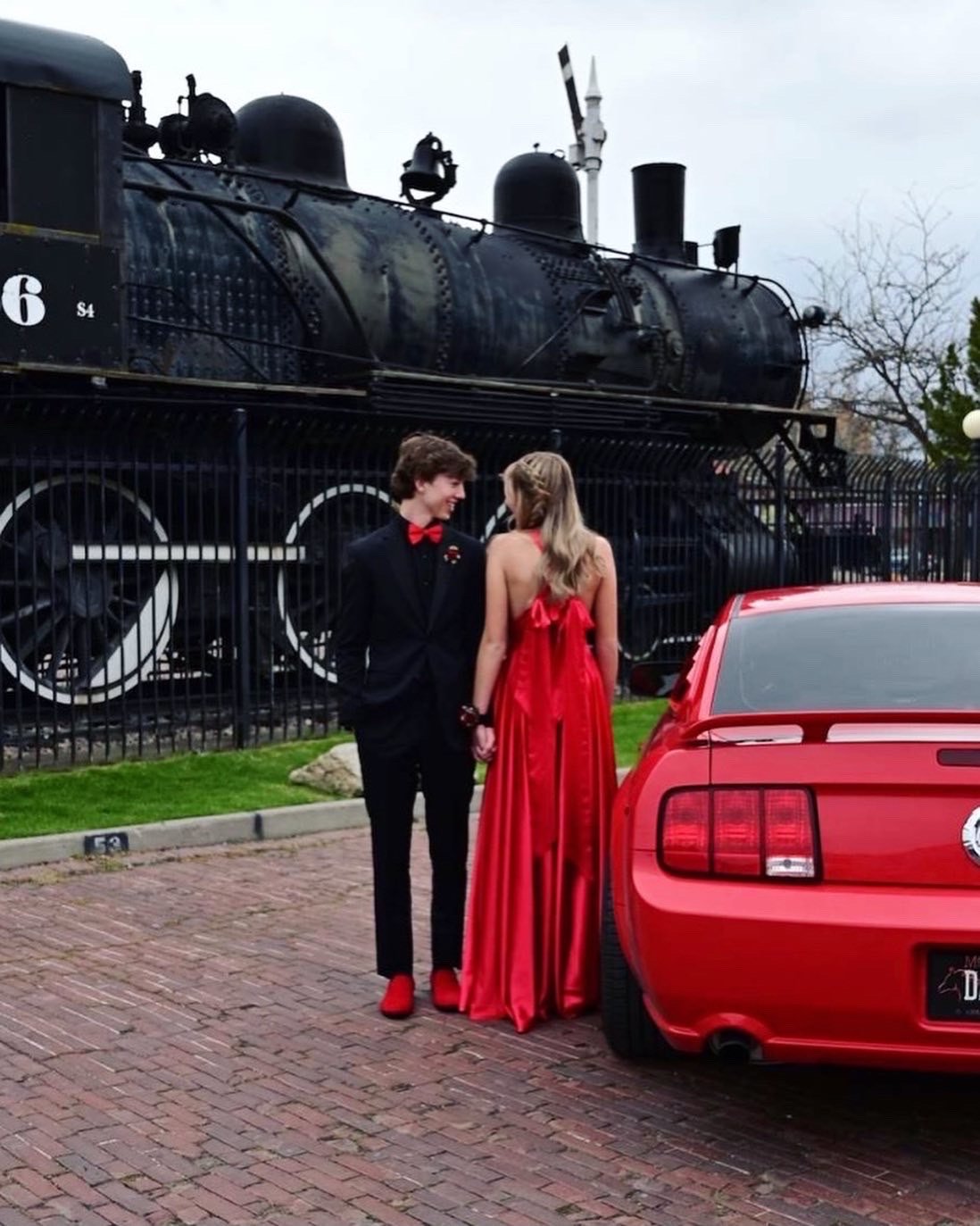 red prom dress