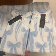 rachel zoe blue bow towels