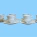 Sango China Japan debutante 3688 VTG Footed Teacup w/ Saucer, Set of 6