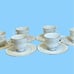 Sango China Japan debutante 3688 VTG Footed Teacup w/ Saucer, Set of 6