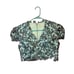 Dress the population embroidered blue floral cropped Ceceila top womens medium