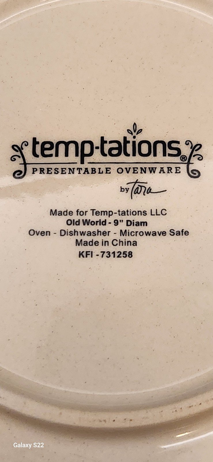 Temp-tations casserole dish - detail