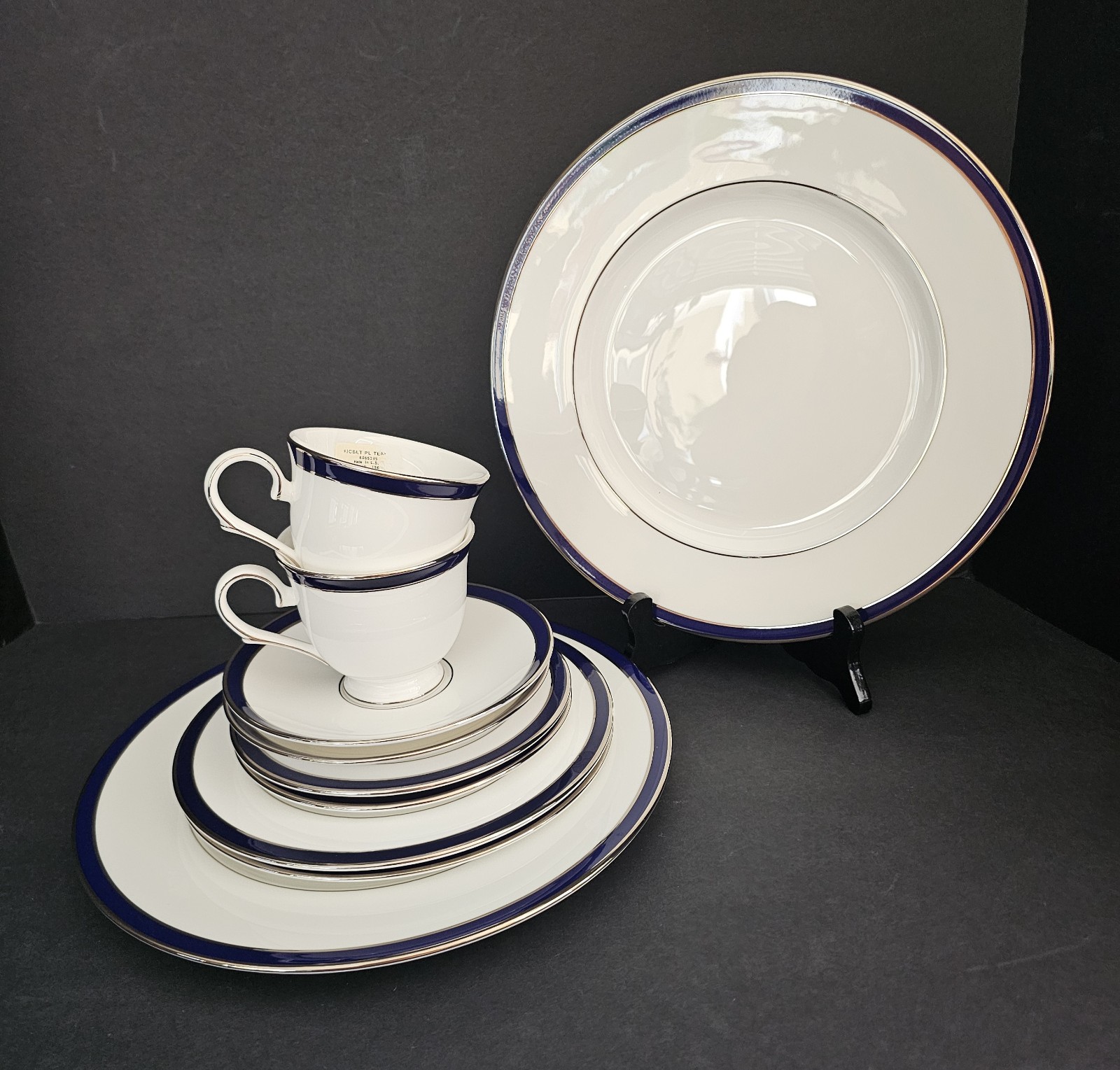 Lenox Classics Collection Federal Cobalt Platinum Set of 2 5-Piece Place Setting