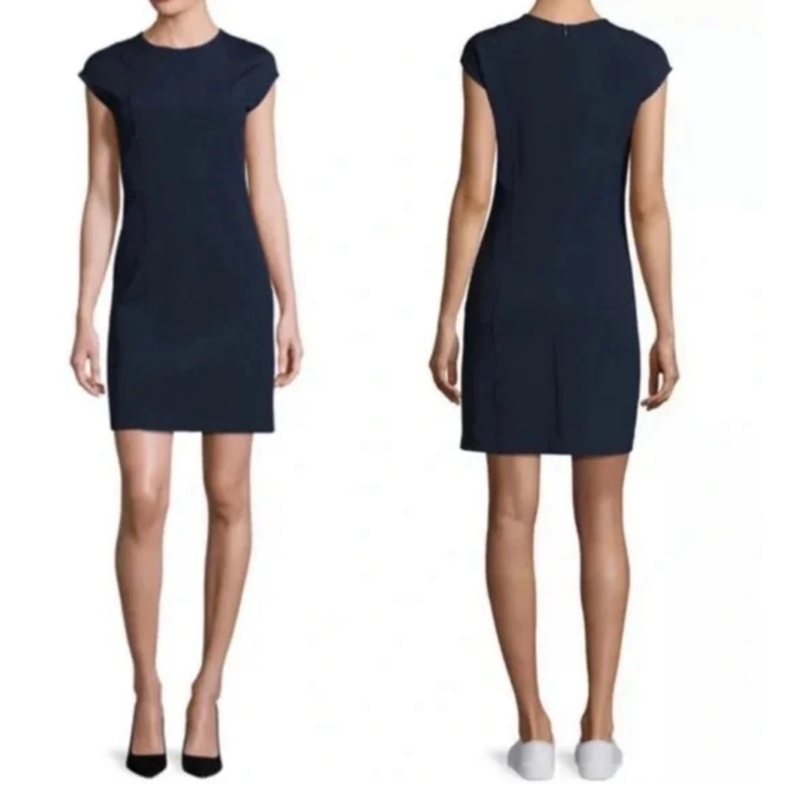 Theory cambretta knit Navy Blue Cap Sleeve Dress Women’s Size 2