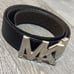 Women Reversible Black Brown Michael Kors MK Belt Buckle Large