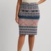 NEW Lauren Ralph Lauren Women’s Geo-Motif Linen-Cotton Pencil Skirt, Size XXL