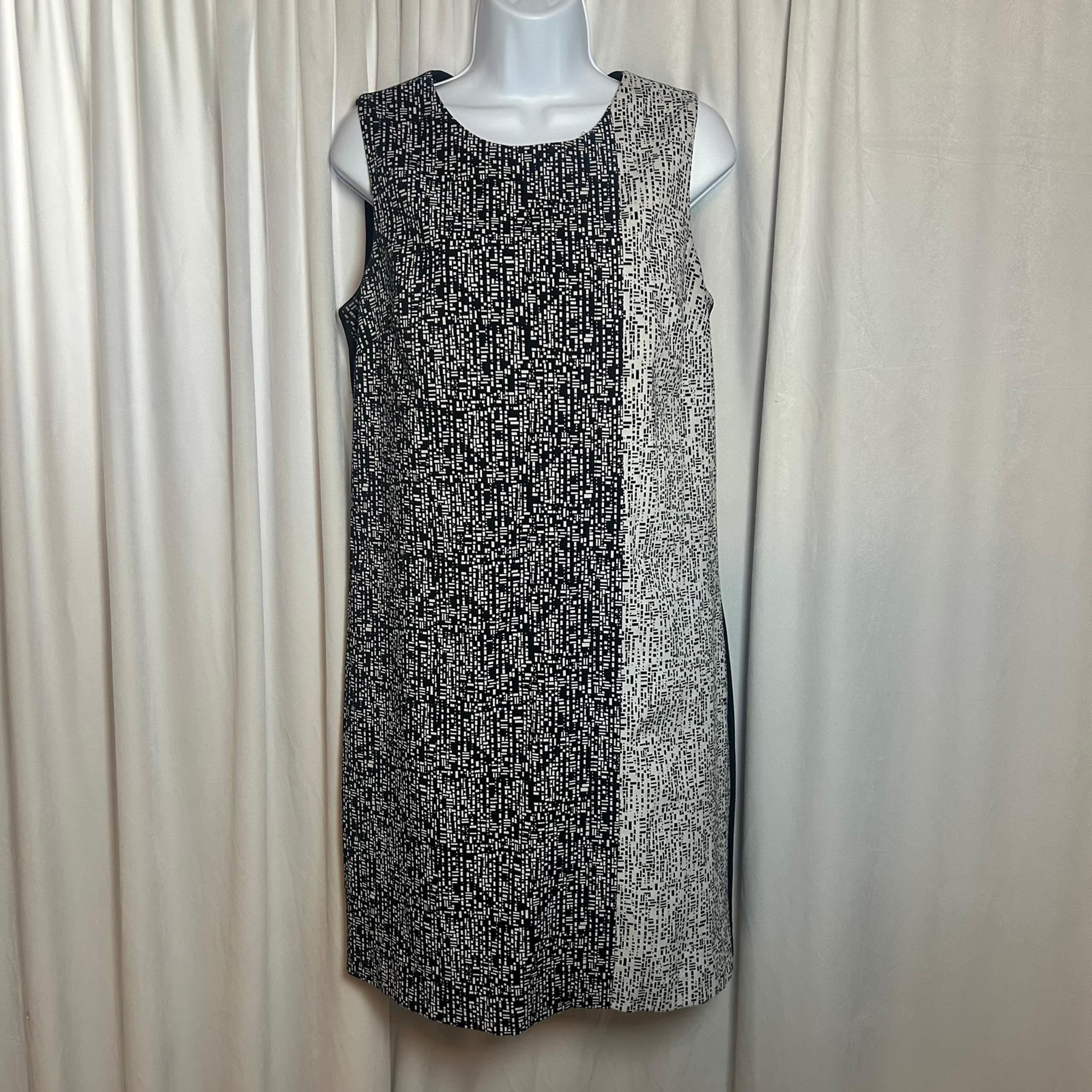 Karl Lagerfeld Paris Black & White Sleeveless Sheath Dress Sz 8