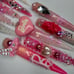 Press on nails. Barbie charms