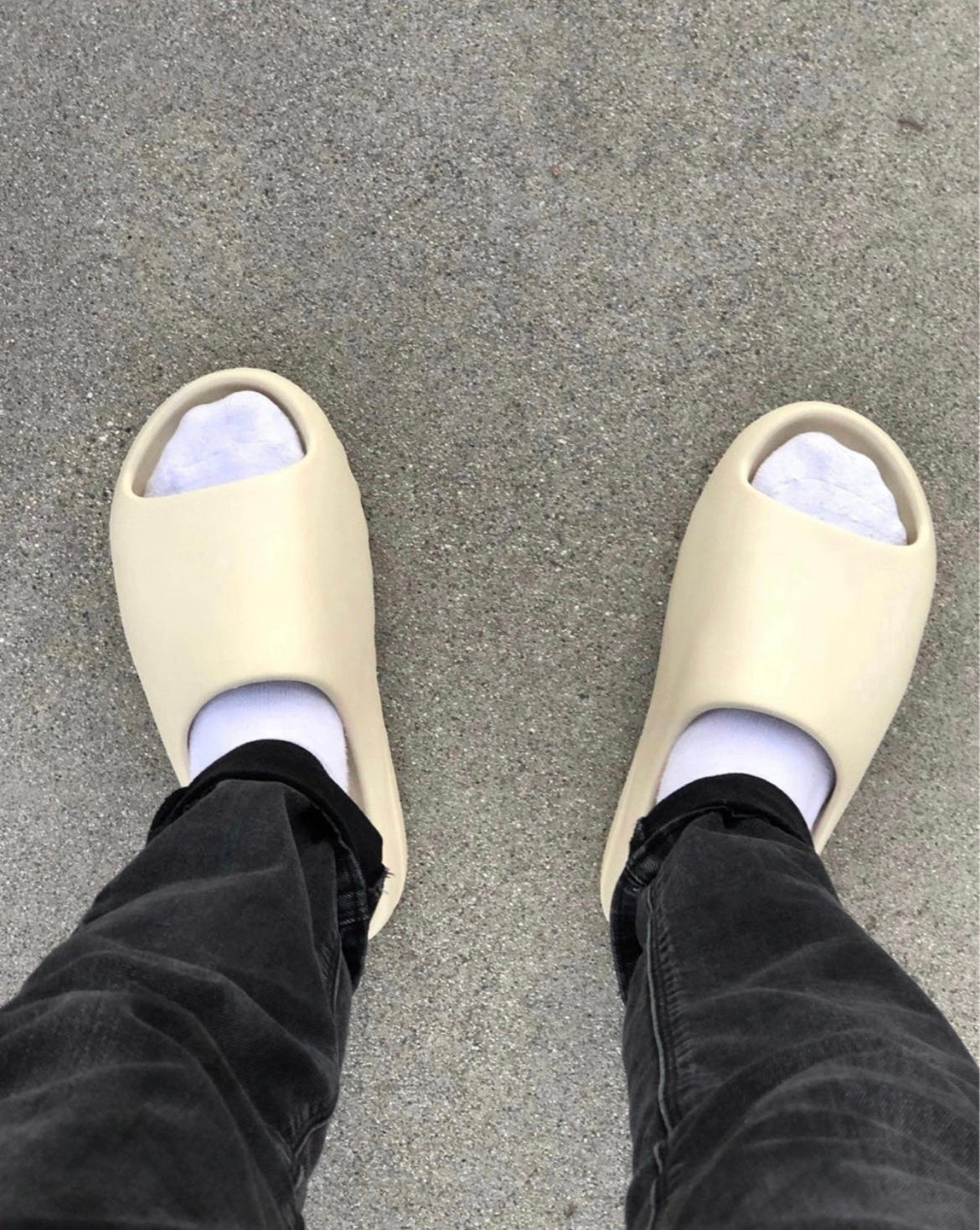 bone yeezy slides