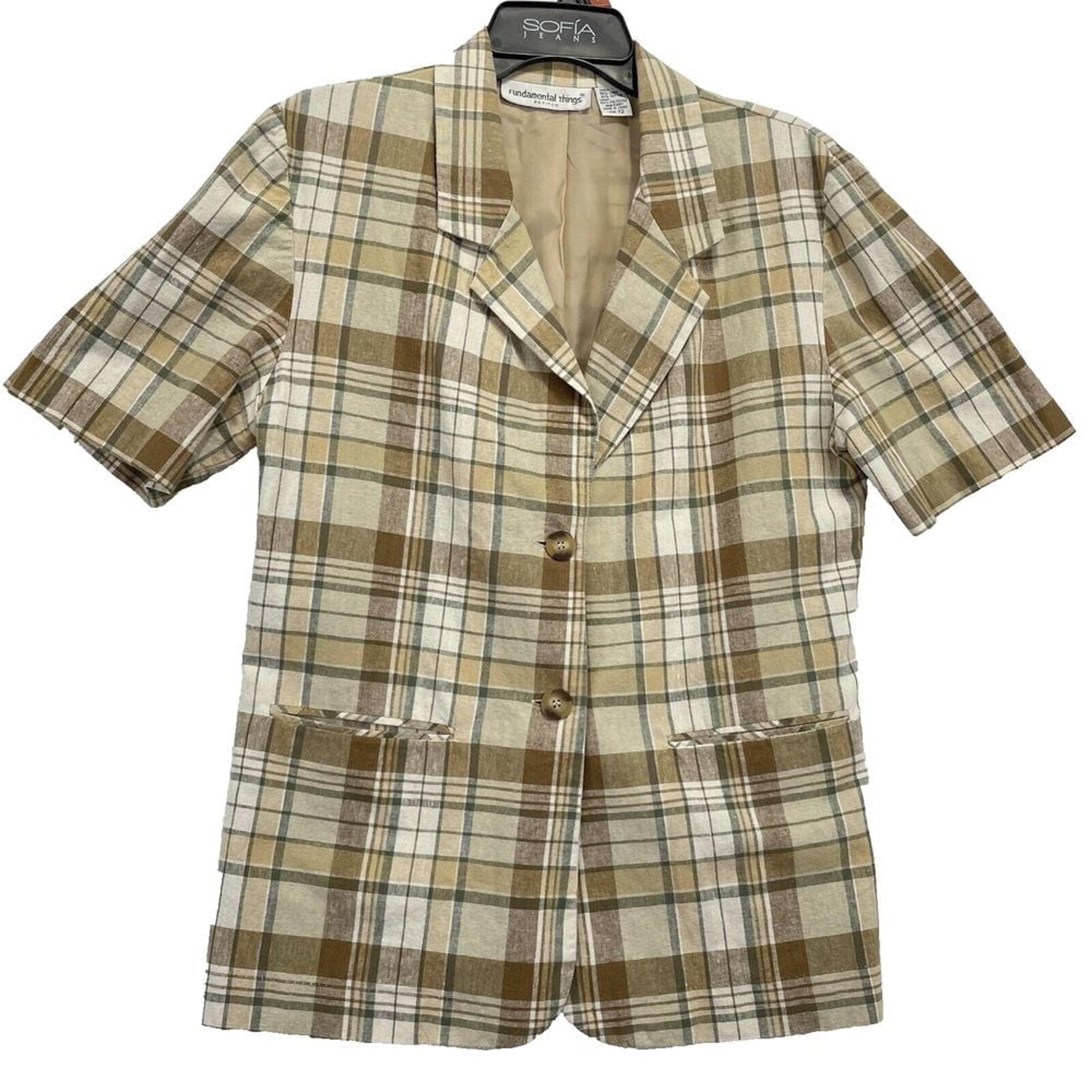 Fundamental Things Women Blouse button front Collared Neck Beige Size 12