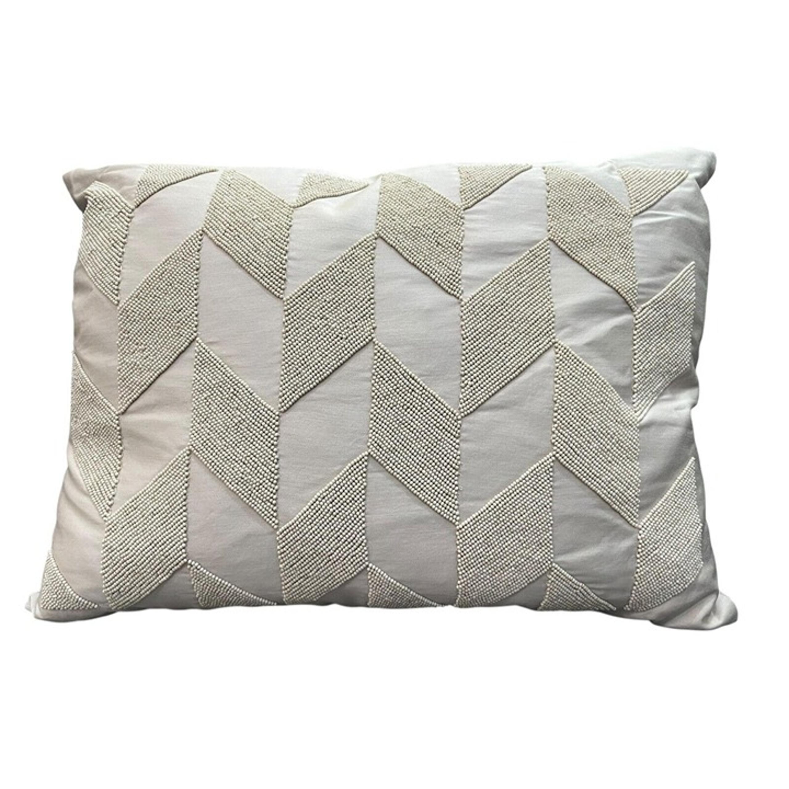 Ralph Lauren Lucia Herringbone Beaded Decorative Pillow GREY NEW $285
