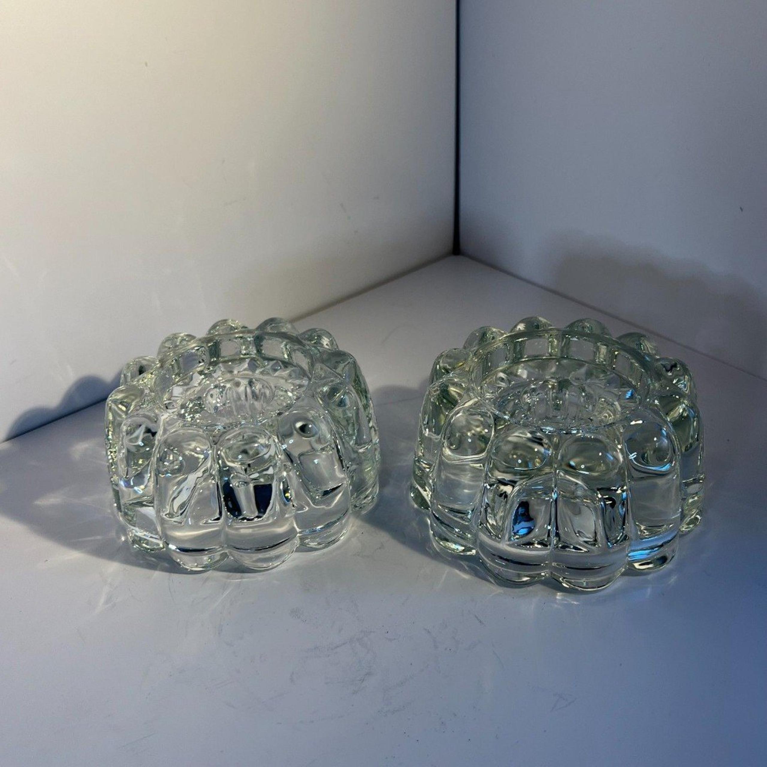 Pair of Vintage 1970s Princess House 3-Way Candle Holders