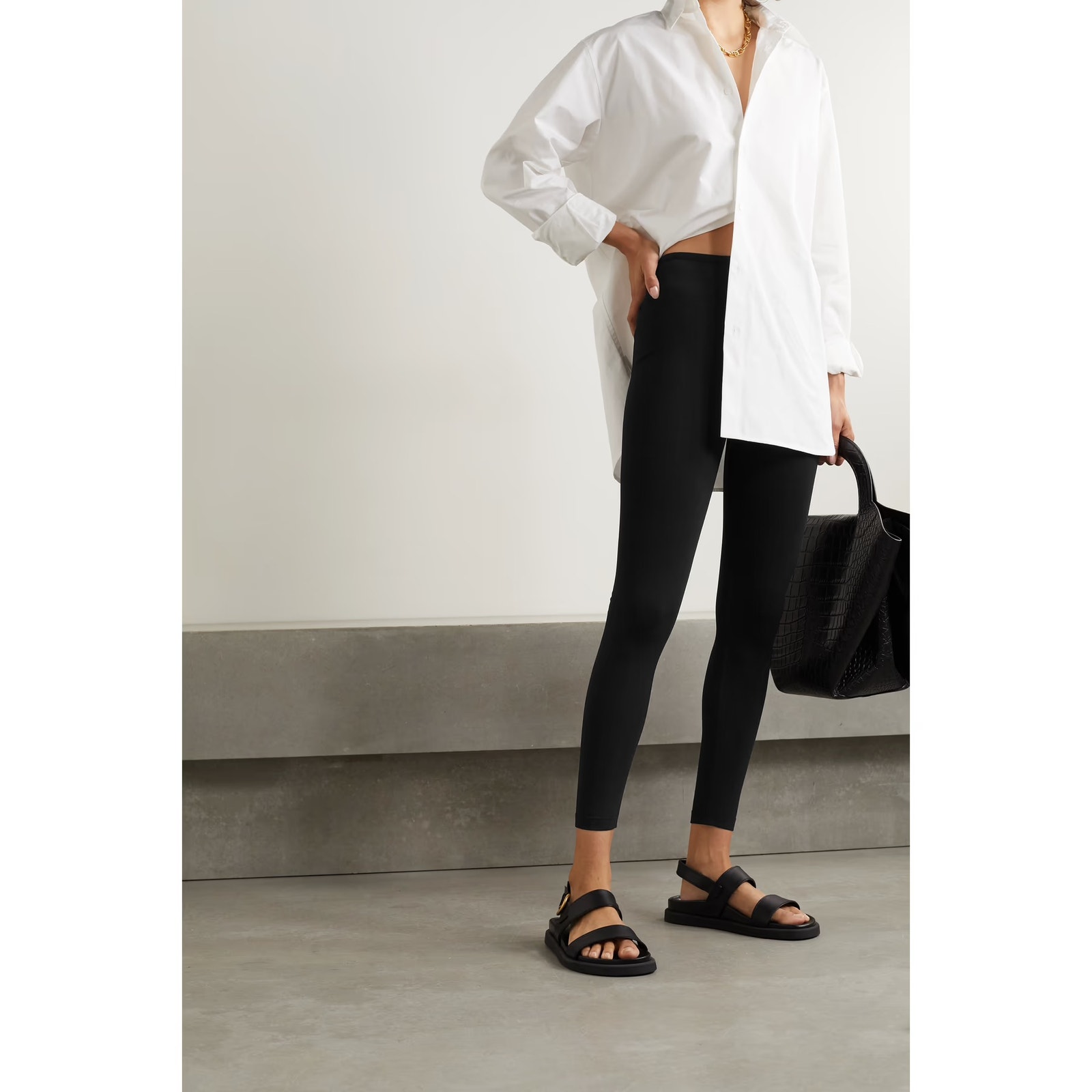 ALAÏA Stretch-knit leggings in Black