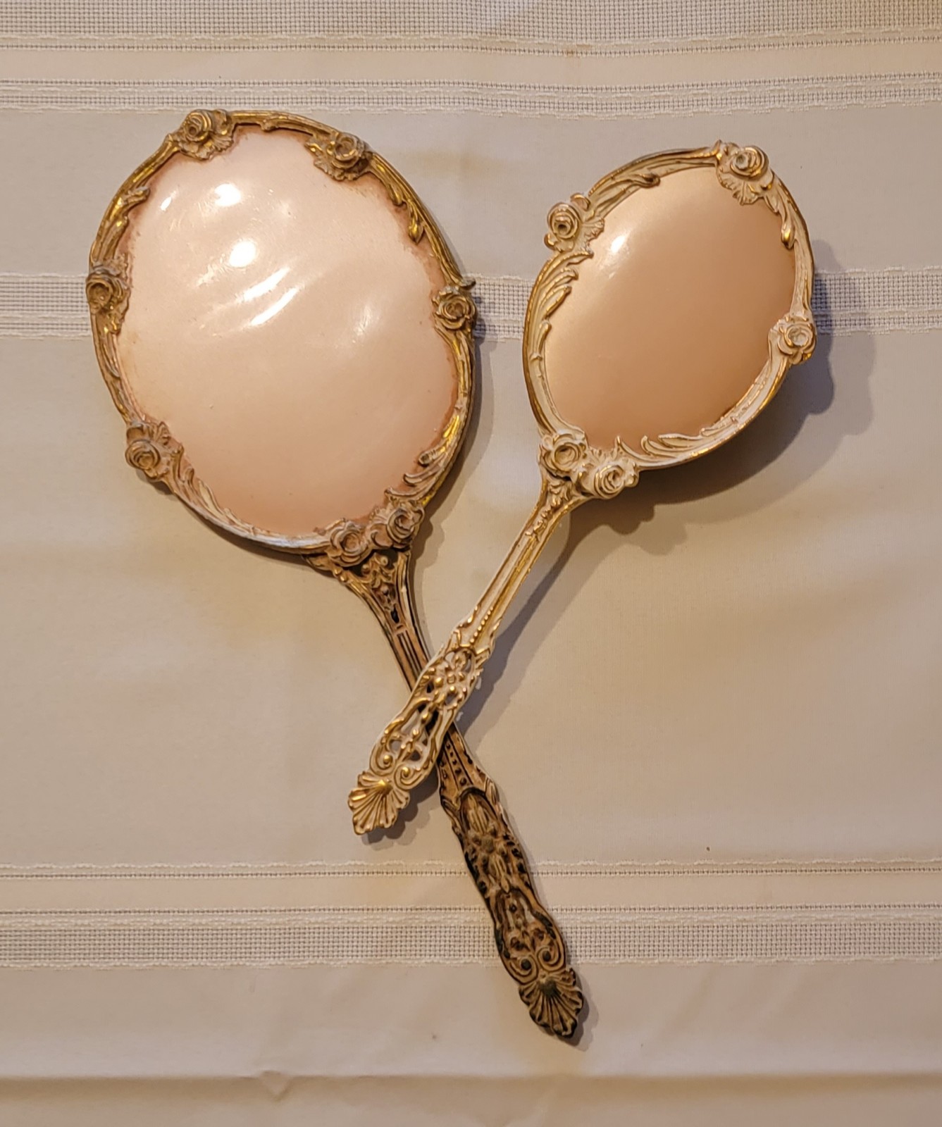 Antique Matson Gold Gilt Vanity Set Brush/Mirror Pre-Owned