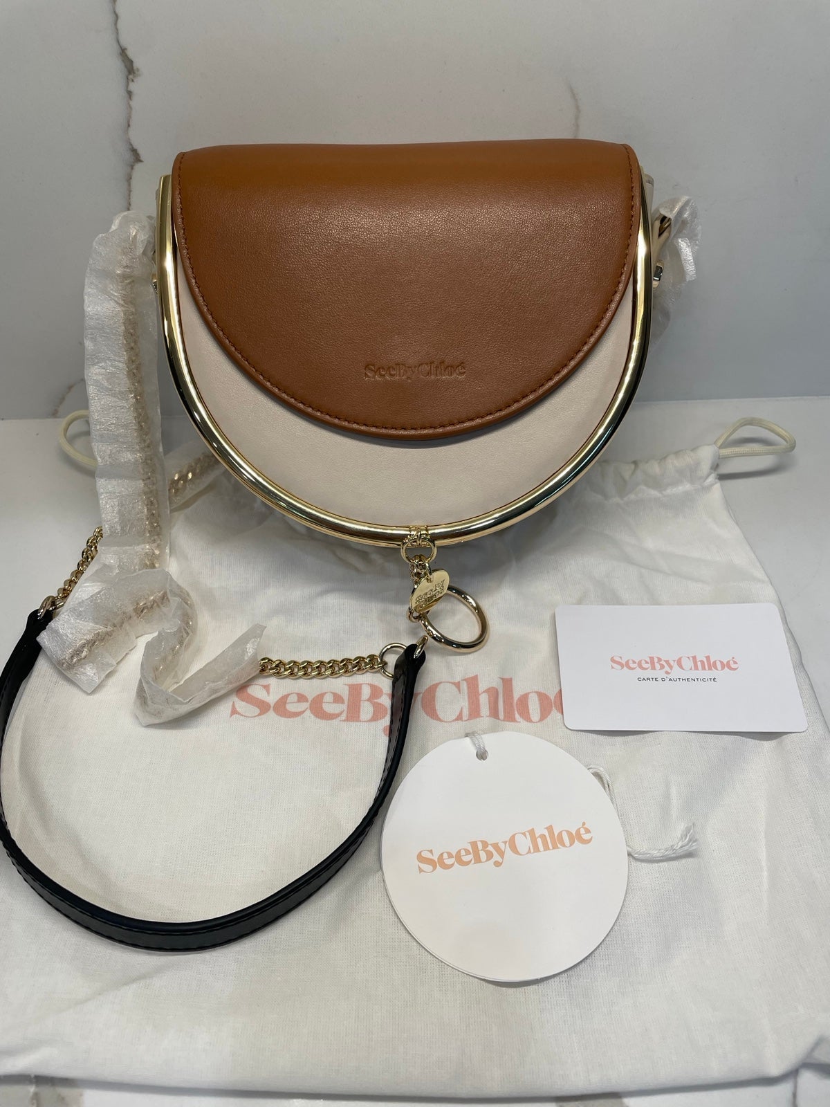 Mara Leather Saddle Bag See by Chloé