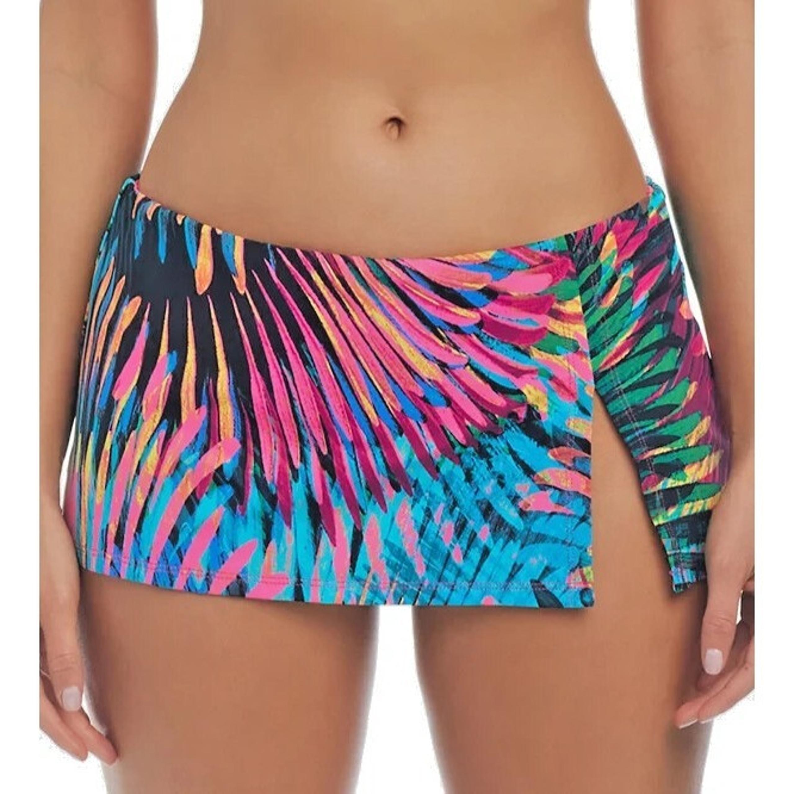Bleu by Rod Beattie Women's Printed Slit Swim Skirt Size 14 NWT