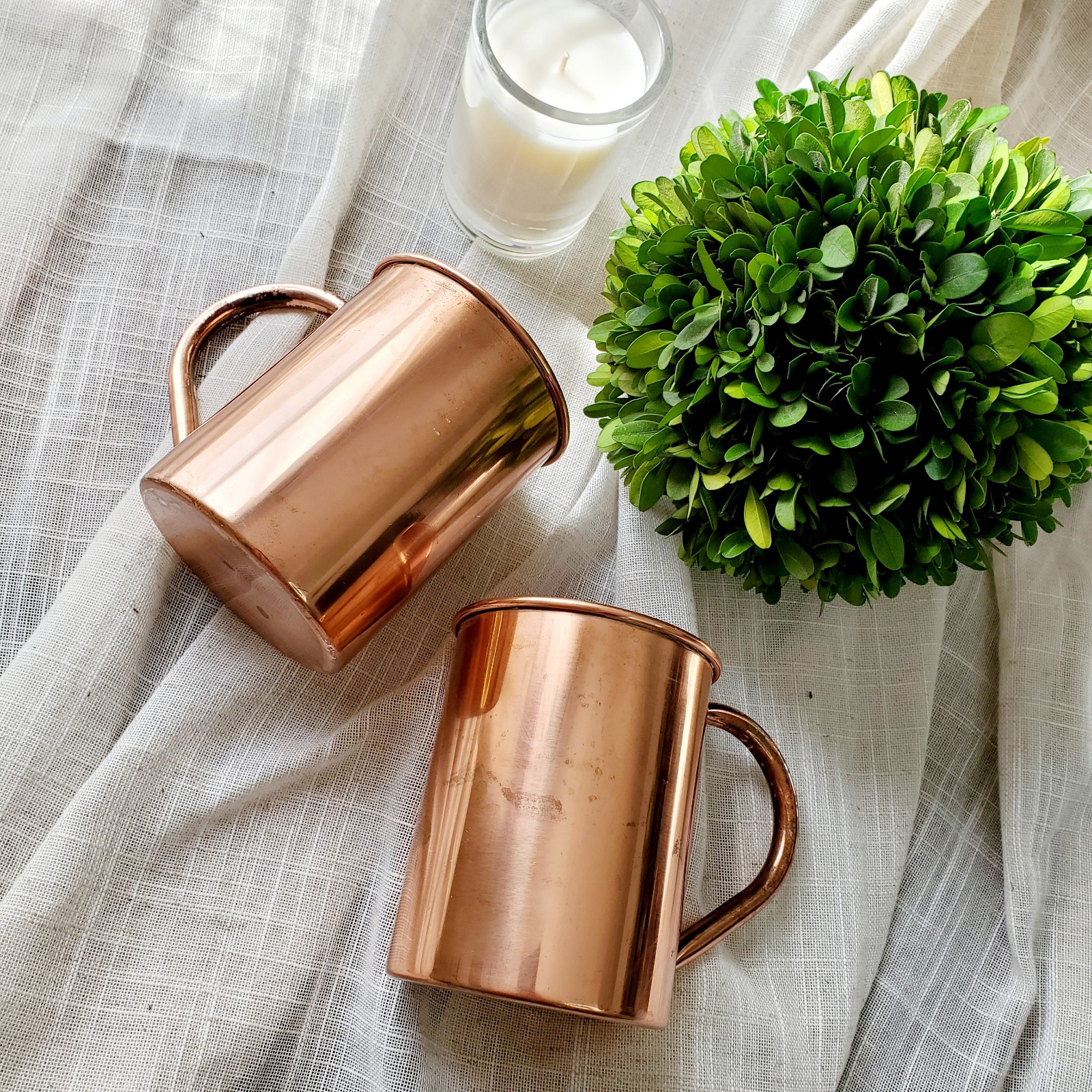 2Pc Authentic Copper Mugs for Moscow Mules 100% Pure Solid Copper