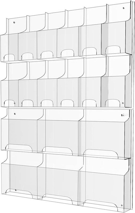 Brand New! Acrylic Brochure Pamphlet Holder, 6 Magazine Holders and 12 Pamphlet