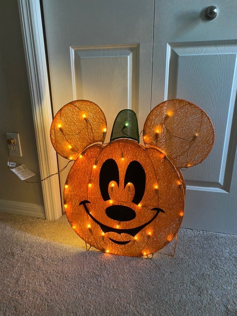 Disney Mickey Mouse Pumpkin Halloween Light up Yard Decoration