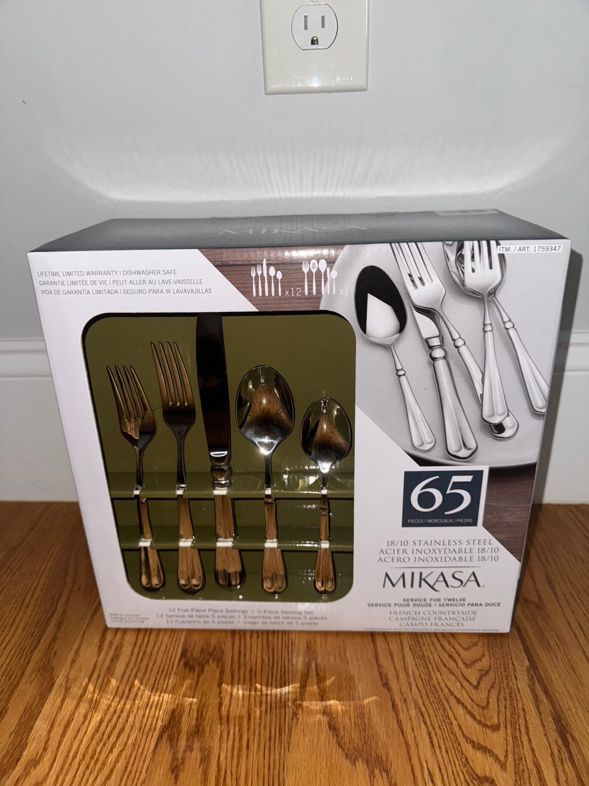 Mikasa Harmony 65-Piece 18/10 Stainless Steel Flatware Set, Service for 12