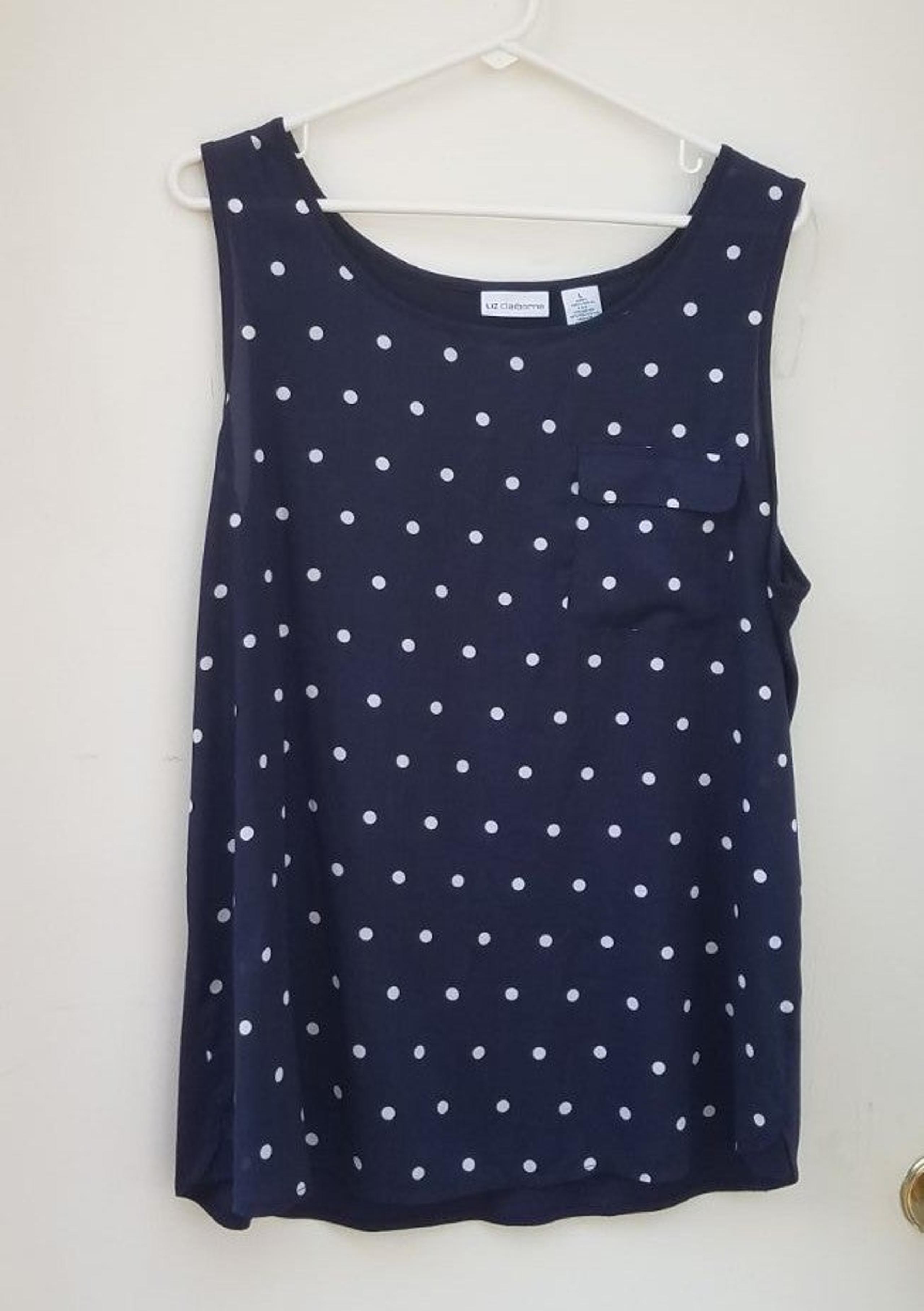 Liz Claiborne large polka dot tank top
