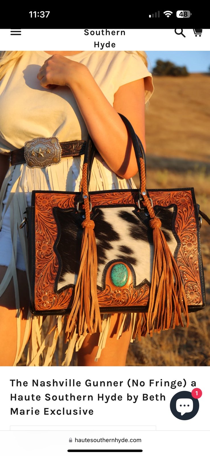 The Nashville Gunner (No Fringe) a Haute Southern Hyde by Beth Marie Exclusive