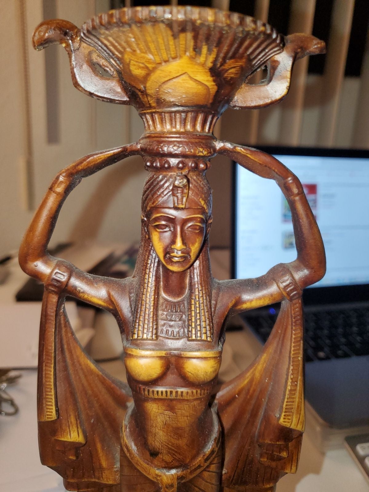 Beautiful Egyptian Candle Holder/ Statue