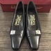 [Salvatore Ferragamo] Authenticated Black Leather Kitten Heel Pumps Women’s 5.0