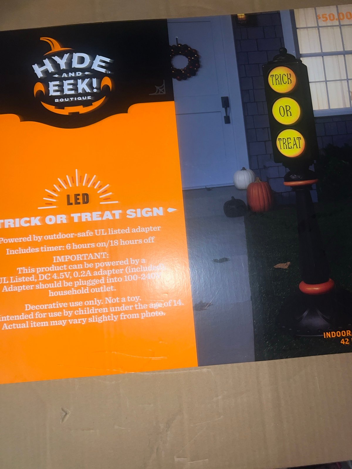 Halloween Hyde and Eek LED Trick or Treat Sign