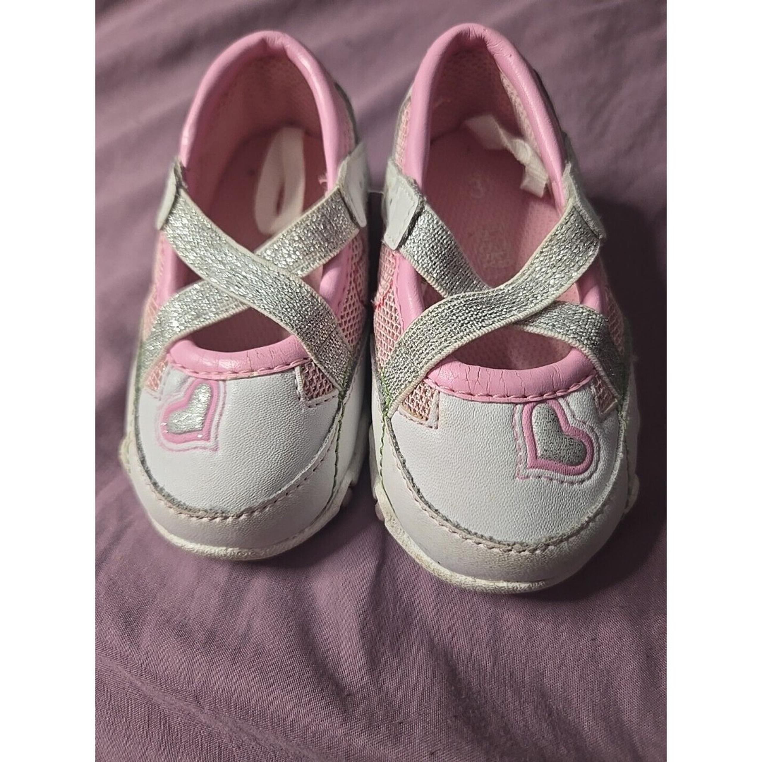 Toddler Size 3 Girls Faded Glory Libby Tennis Shoes Pink