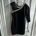 Jay Godfrey One Shoulder Sheath Dress Fishnet Strap Black