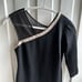 Jay Godfrey One Shoulder Sheath Dress Fishnet Strap Black