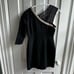 Jay Godfrey One Shoulder Sheath Dress Fishnet Strap Black