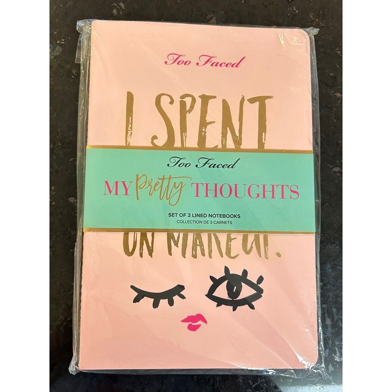 Too Faced My Pretty Thoughts 6 x 9 (3) Lined Notebook Limited Edition