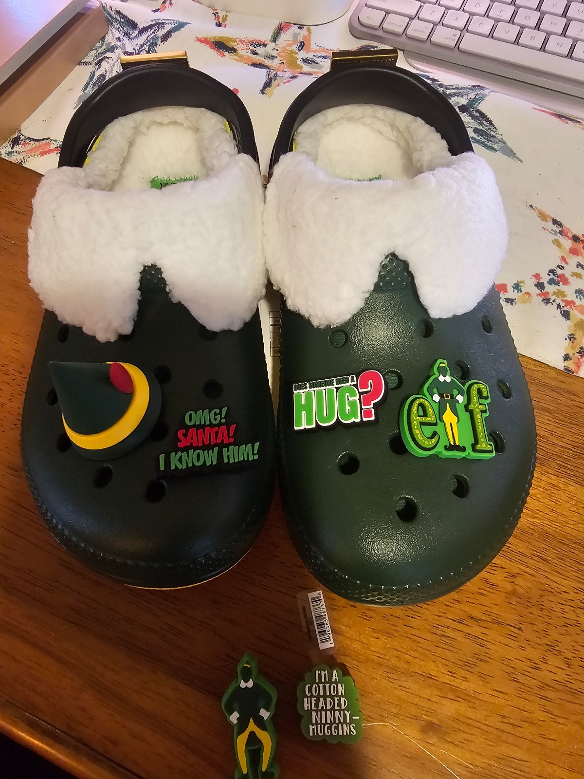 Limited Edition ELF Crocs Mens 6/Womens 8 With Charms New with Tags