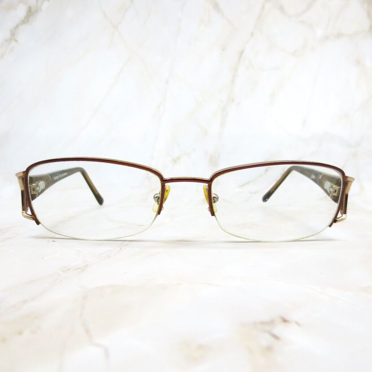 Splendor Eyeglasses Frame SP2001 BR Women's Brown Half Rim Rectangular 52-18-135